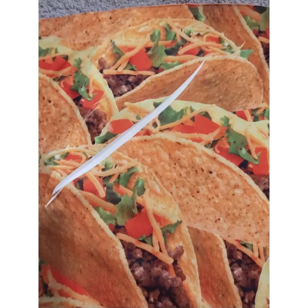 Vivid Tacos Mexican Print Short Sleeve T-Shirt Size 2XL "Distressed Fabric" - Picture 4 of 8